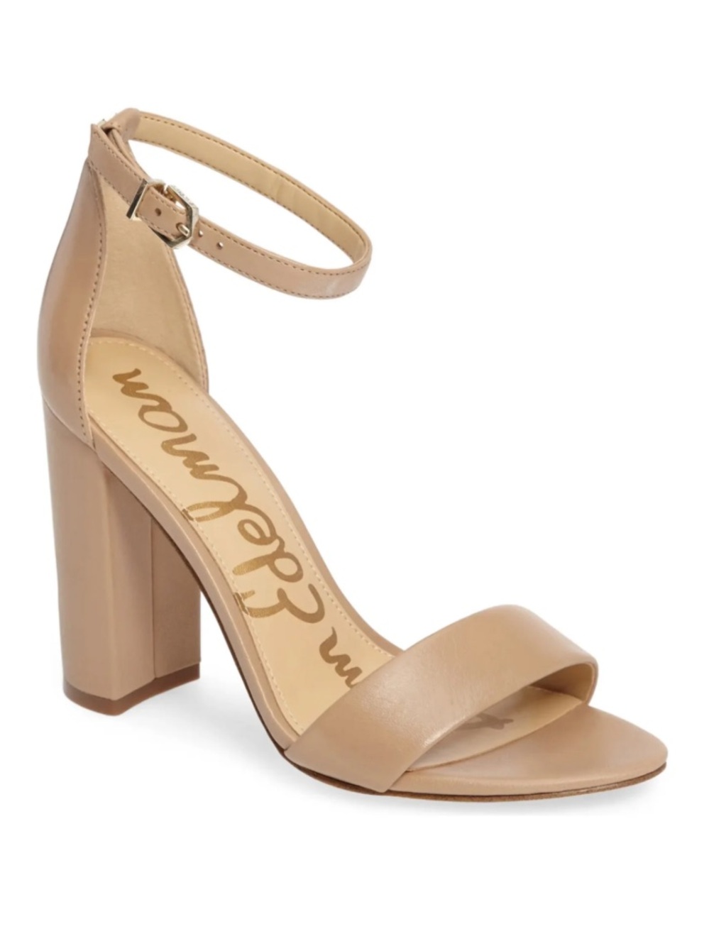 Sam Edelman Yaro Heels Ankle Strap Nude 8 Leather new tan